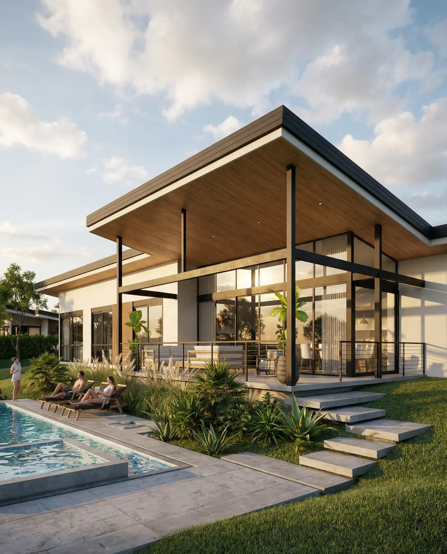 Villa con piscina y terraza cubierta en Hacienda Primavera
